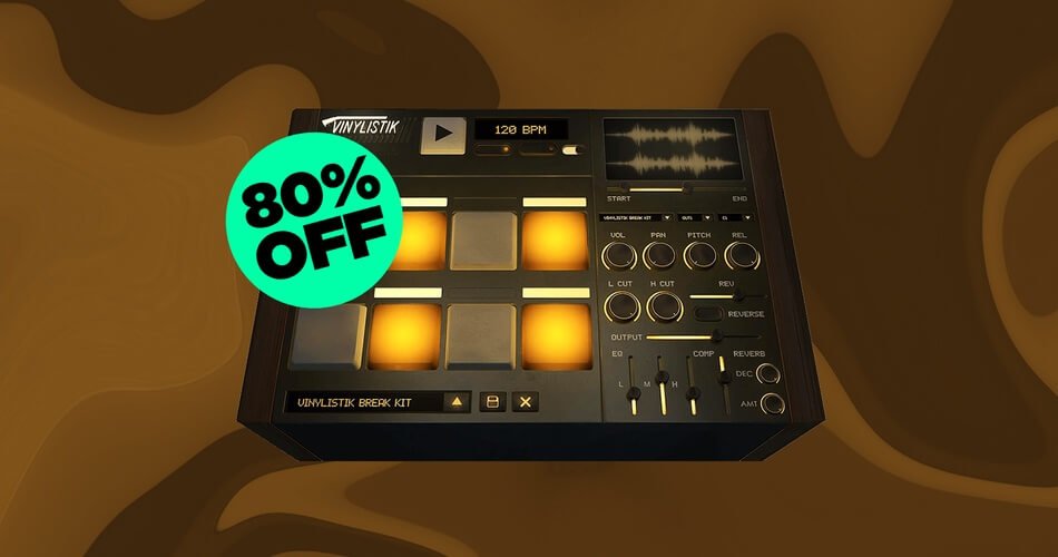 在BeatSkillz的Vinlistik Boom Bap Drums插件上节省80%-