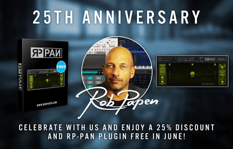 Rob Papen通过销售+免费RP-PAN插件庆祝25周年-