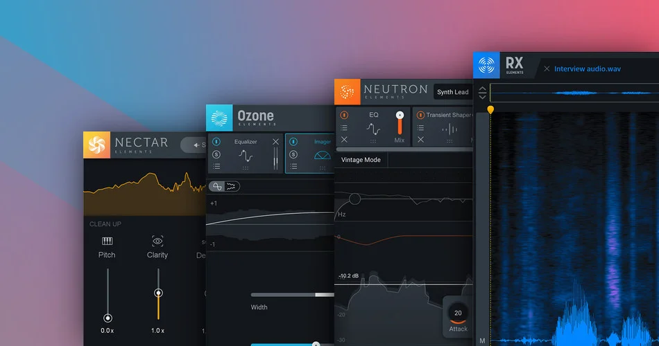 在iZotope Elements Suite插件包（花蜜、中子、臭氧和RX）上节省89%-