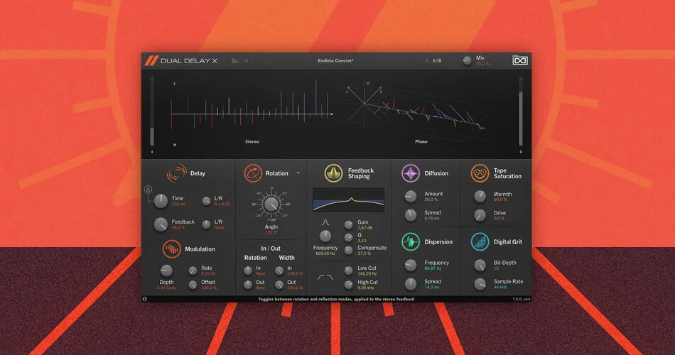 UVI推出受混响设计的启发的双延迟X空间延迟插件-