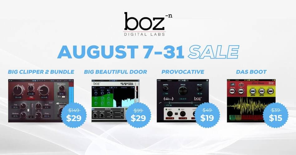 Boz Digital Labs 8月销售：在选定的插件上高达80%-